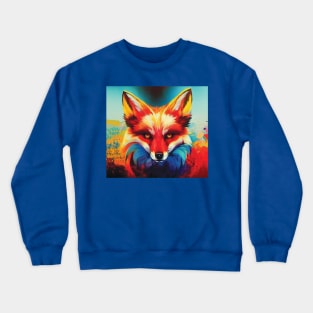 Colourful Fox Art Crewneck Sweatshirt